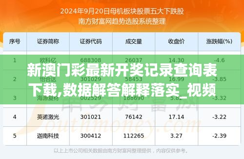 新澳六开彩开奖号码记录|精选解释解析落实